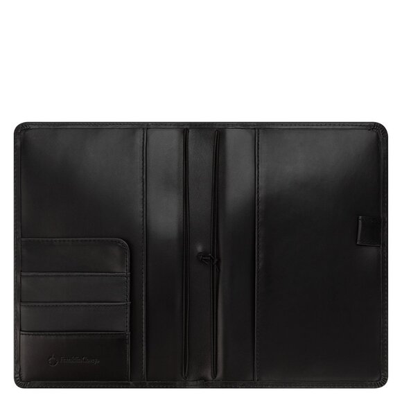 Franklin Covey Compact Black Travelers Leather Elastic Cover - Picture 2 of 8